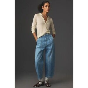 Self Contrast LA The Sol High-Rise Barrel Jeans Sz‎ 29 100% Cotton Made In USA